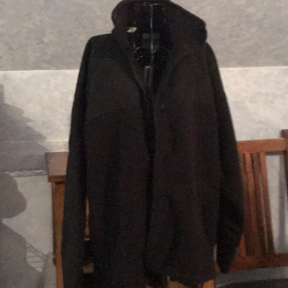 Black coat.